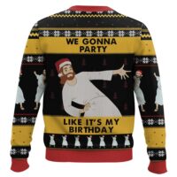 Hooktab Jesus We Gonna Party Like It's My Birthday Ugly Christmas Sweater