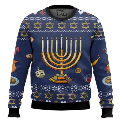 Jewish Hanukkah Candle Ugly Christmas Sweater