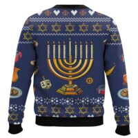 Hooktab Jewish Hanukkah Candle Ugly Christmas Sweater