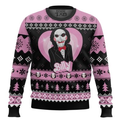 Jigsaw Billy The Puppet Horror Ugly Christmas Sweater
