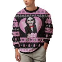 Hooktab Jigsaw Billy The Puppet Horror Ugly Christmas Sweater