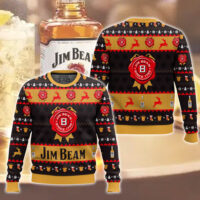 Hooktab Jim Beam American Bourbon Ugly Christmas Sweater