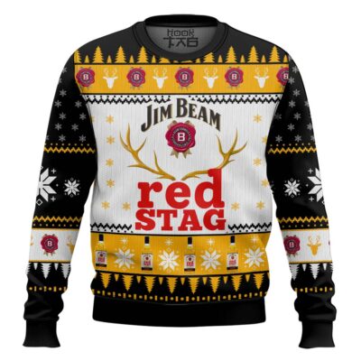 Jim Beam Red Stag Whiskey Ugly Christmas Sweater