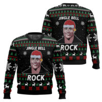 Hooktab Jingle Bell Rock Dwayne Johnson Ugly Christmas Sweater
