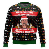 Hooktab Joe Exotic Merry Christmas Tiger King Ugly Christmas Sweater