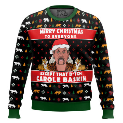 Joe Exotic Merry Christmas Tiger King Ugly Christmas Sweater