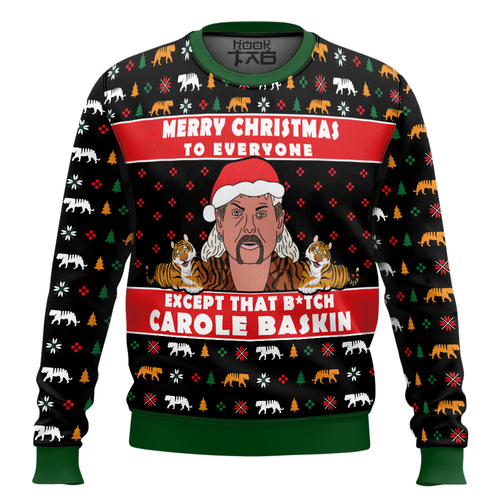 Hooktab Joe Exotic Merry Christmas Tiger King Ugly Christmas Sweater Hooktab Joe Exotic Merry Christmas Tiger King Ugly Christmas Sweater