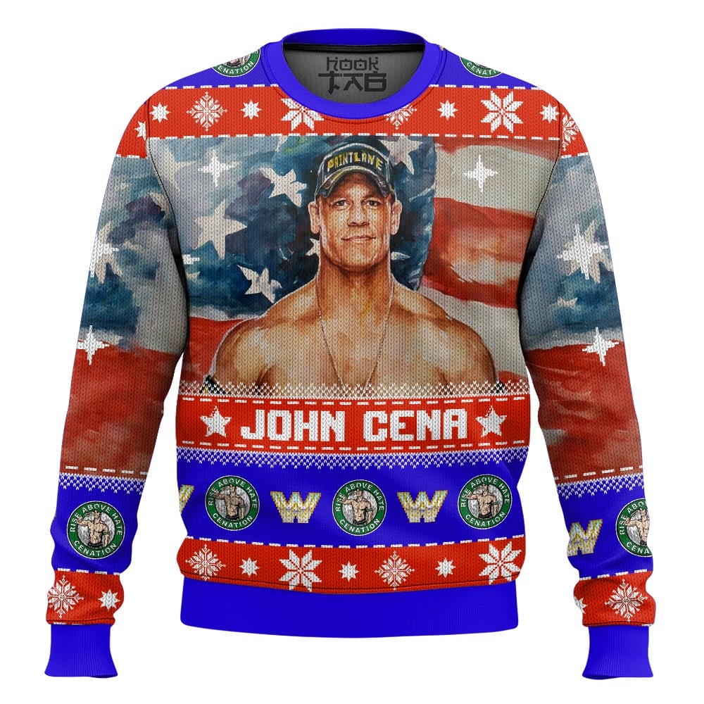 Hooktab John Cena WWE Ugly Christmas Sweater Hooktab John Cena WWE Ugly Christmas Sweater