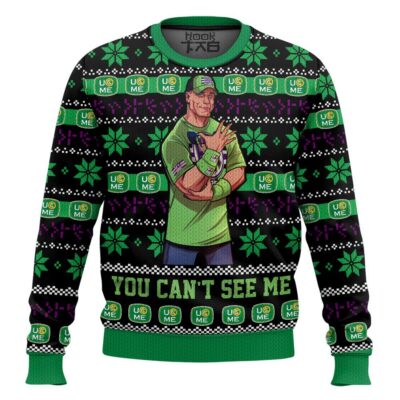 John Cena You Can't See Me WWE Ugly Christmas Sweater
