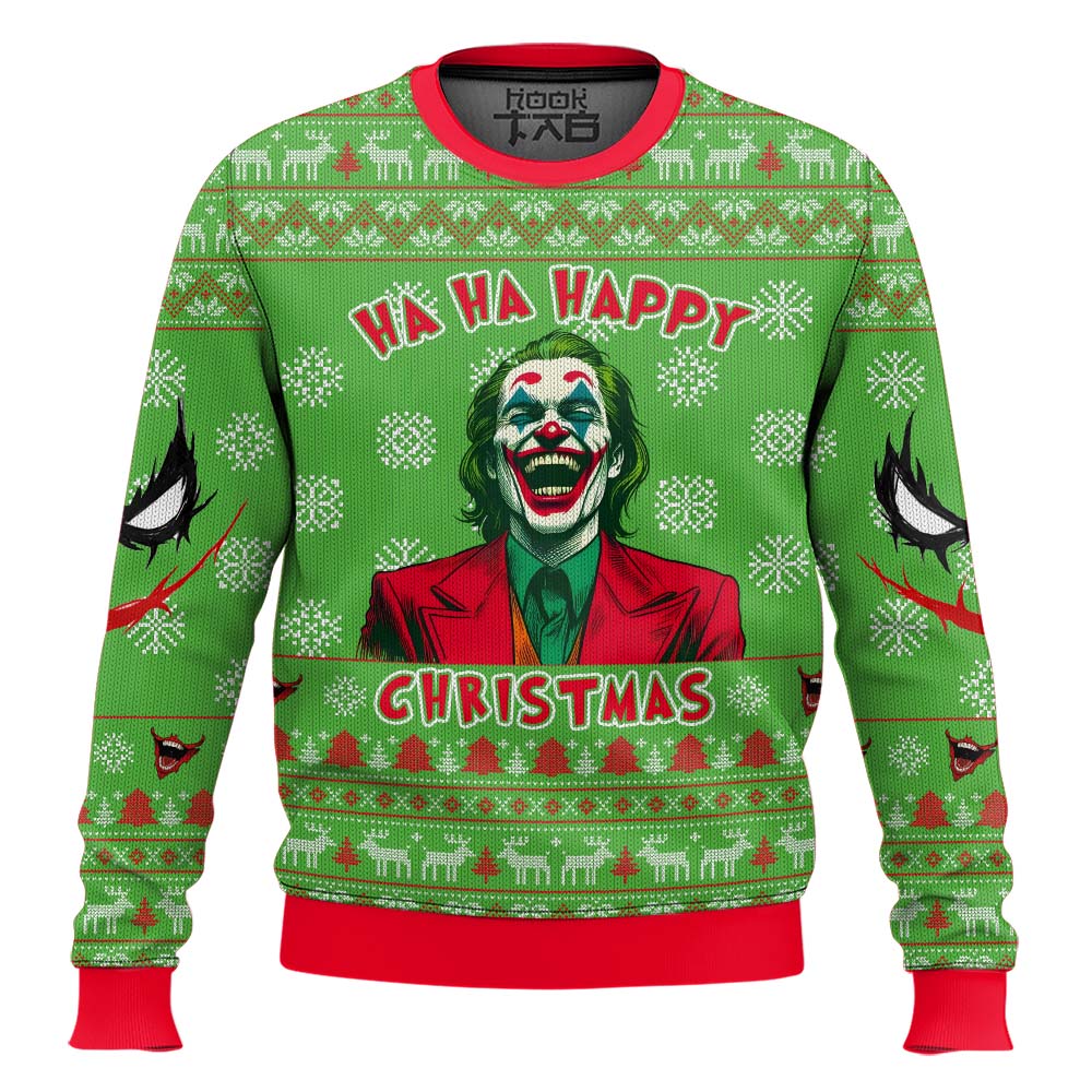 Hooktab Joker Happy Christmas Ugly Christmas Sweater Hooktab Joker Happy Christmas Ugly Christmas Sweater