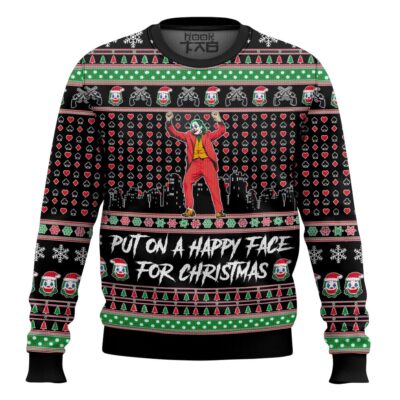 Joker "Put On A Happy Face For Christmas" Ugly Christmas Sweater