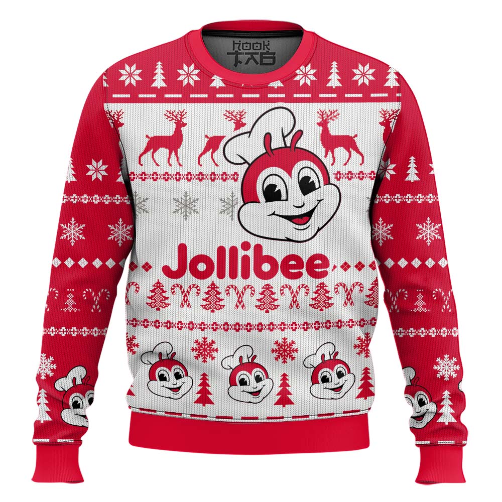 Hooktab Jollibee Ugly Christmas Sweater Hooktab Jollibee Ugly Christmas Sweater