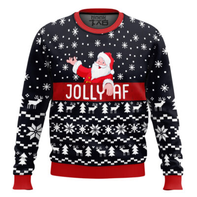 Jolly AF Santa Claus Ugly Christmas Sweater