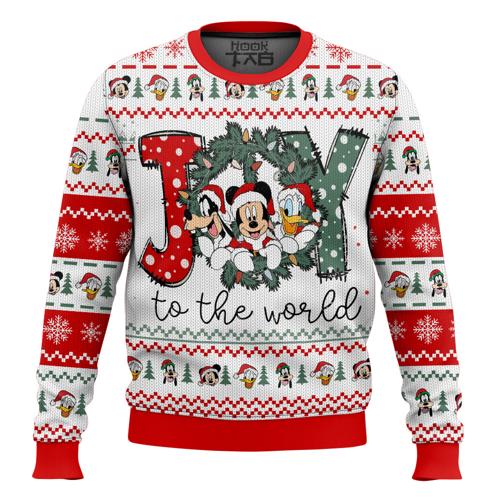 Hooktab Joy To The World Ugly Christmas Sweater Hooktab Joy To The World Ugly Christmas Sweater