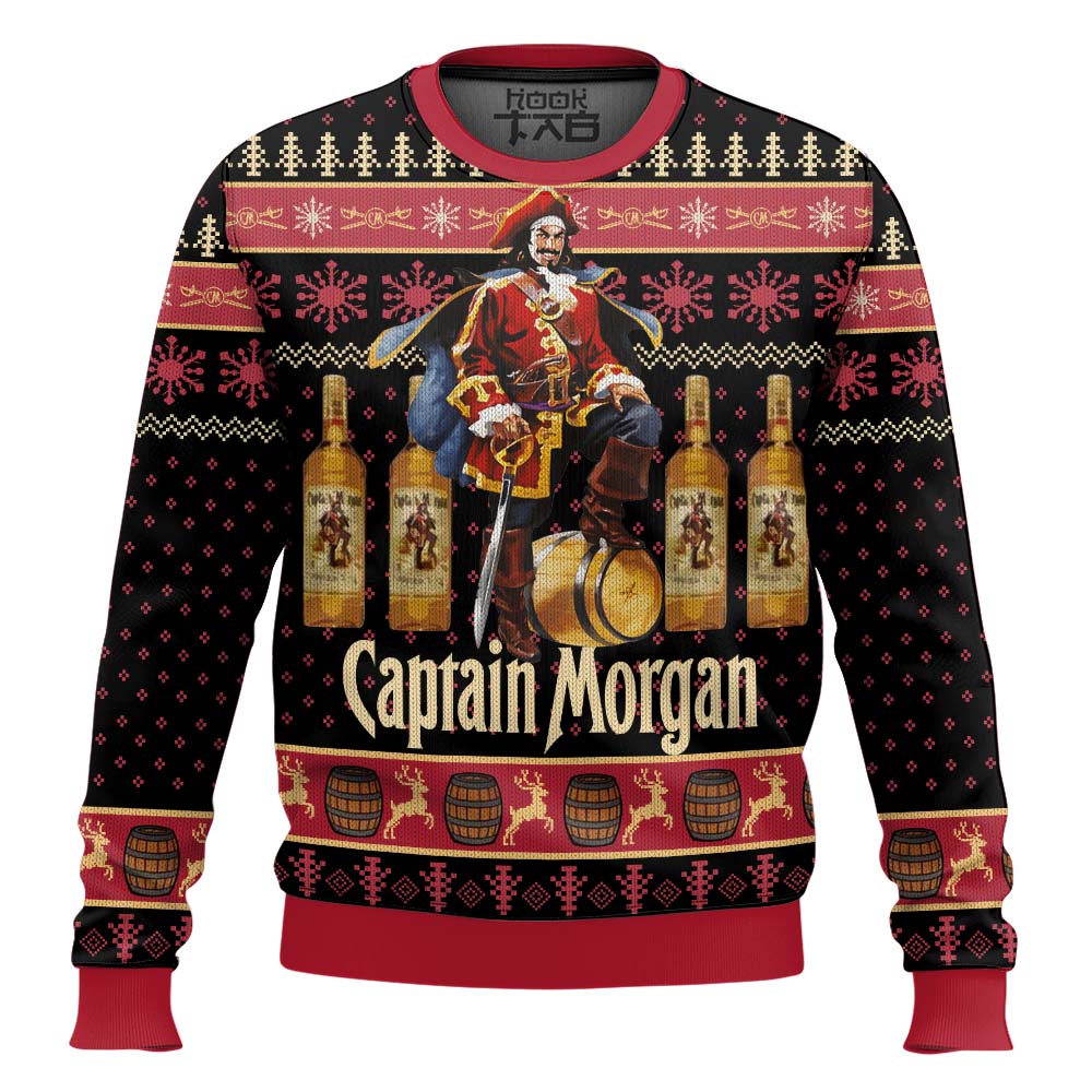 Hooktab Just Captain Morgan Ugly Christmas Sweater Hooktab Just Captain Morgan Ugly Christmas Sweater