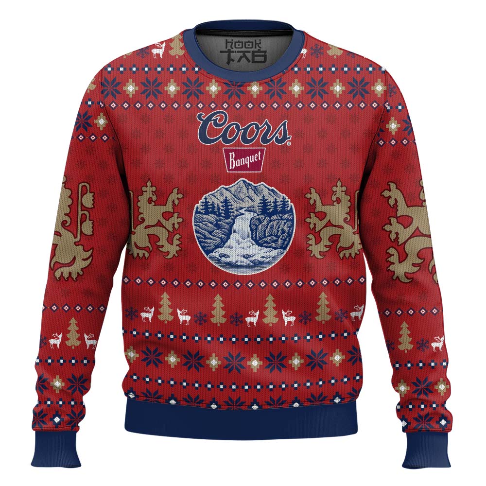 Hooktab Just Coors Banquet Ugly Christmas Sweater Hooktab Just Coors Banquet Ugly Christmas Sweater
