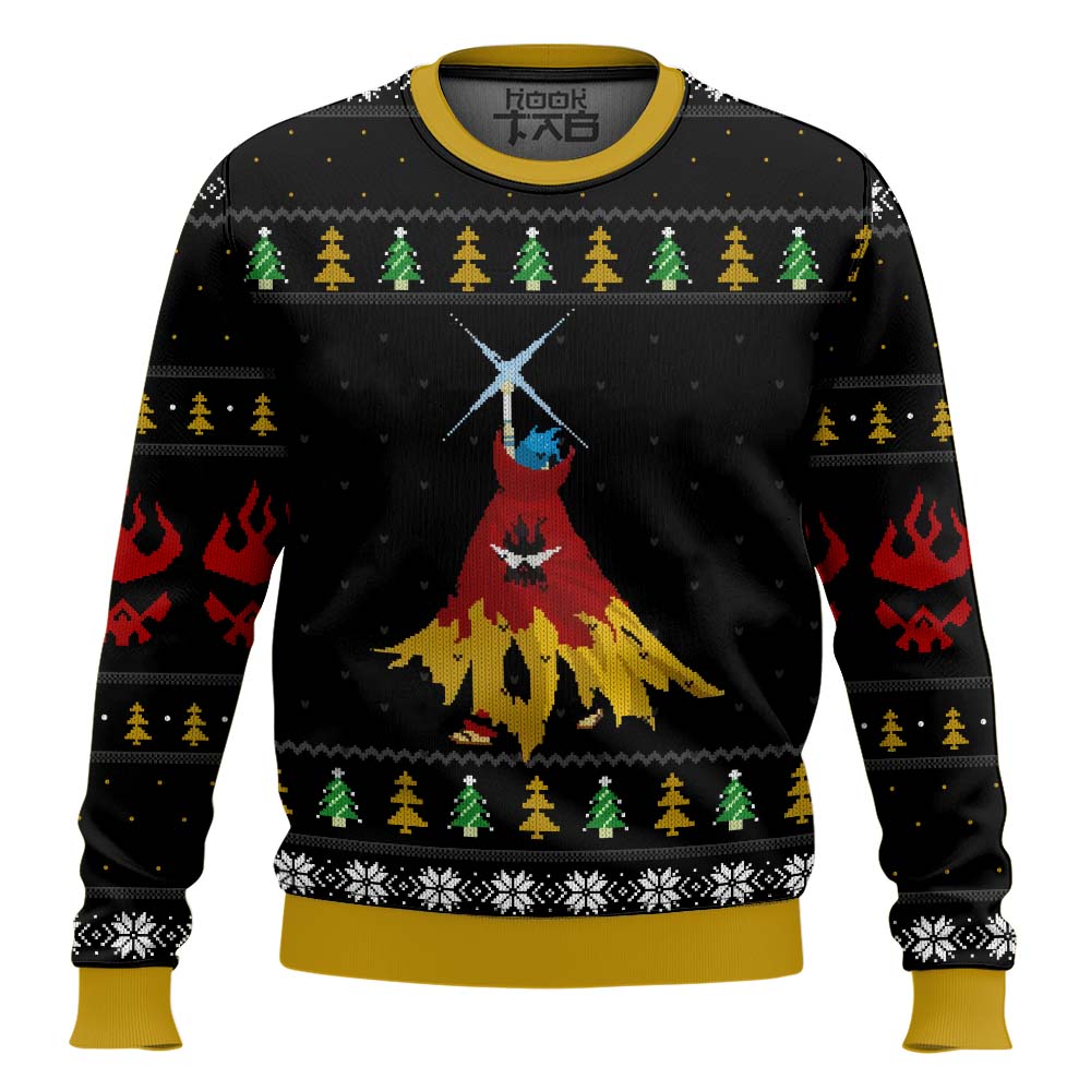 Hooktab Kamina Gurren Lagann Ugly Christmas Sweater Hooktab Kamina Gurren Lagann Ugly Christmas Sweater