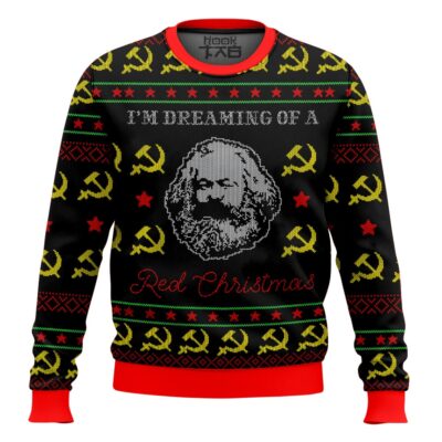 Karl Marx "I'm Dreaming Of A Red Christmas" Ugly Christmas Sweater