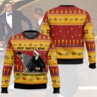 Hooktab Keep Santa's Name Out Your Mouth Smith Slaps Chris Meme Ugly Christmas Sweater
