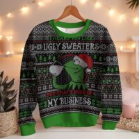 Hooktab Kermit The Frog None Of My Business Ugly Christmas Sweater