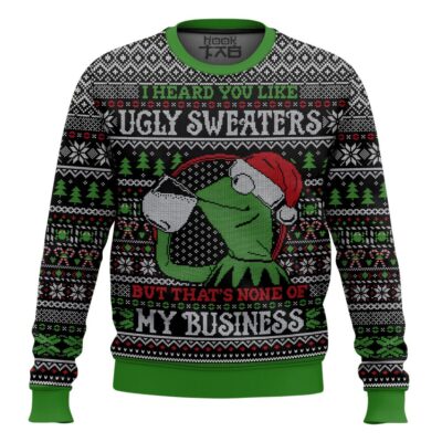 Kermit The Frog None Of My Business Ugly Christmas Sweater