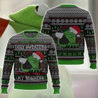 Hooktab Kermit The Frog None Of My Business Ugly Christmas Sweater