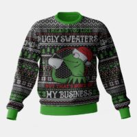 Hooktab Kermit The Frog None Of My Business Ugly Christmas Sweater