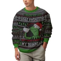 Hooktab Kermit The Frog None Of My Business Ugly Christmas Sweater