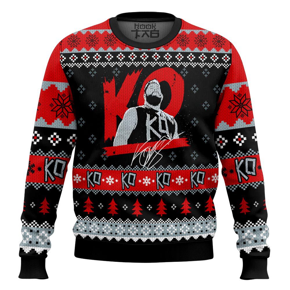 Hooktab Kevin Owens Ko WWE Ugly Christmas Sweater Hooktab Kevin Owens Ko WWE Ugly Christmas Sweater