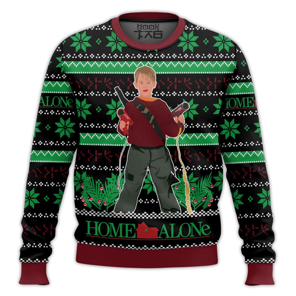 Hooktab Kevin Ready Home Alone Ugly Christmas Sweater Hooktab Kevin Ready Home Alone Ugly Christmas Sweater