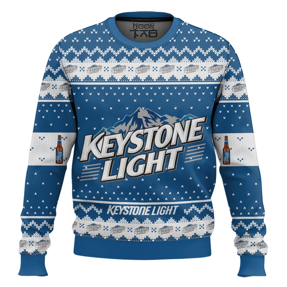 Hooktab Keystone Light American Beer Ugly Christmas Sweater Hooktab Keystone Light American Beer Ugly Christmas Sweater