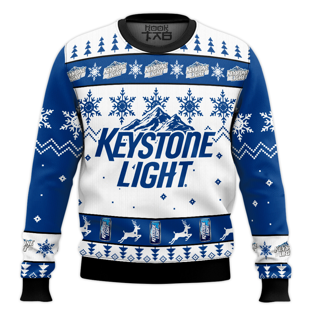 Hooktab Keystone Light Brews Ugly Christmas Sweater Hooktab Keystone Light Brews Ugly Christmas Sweater