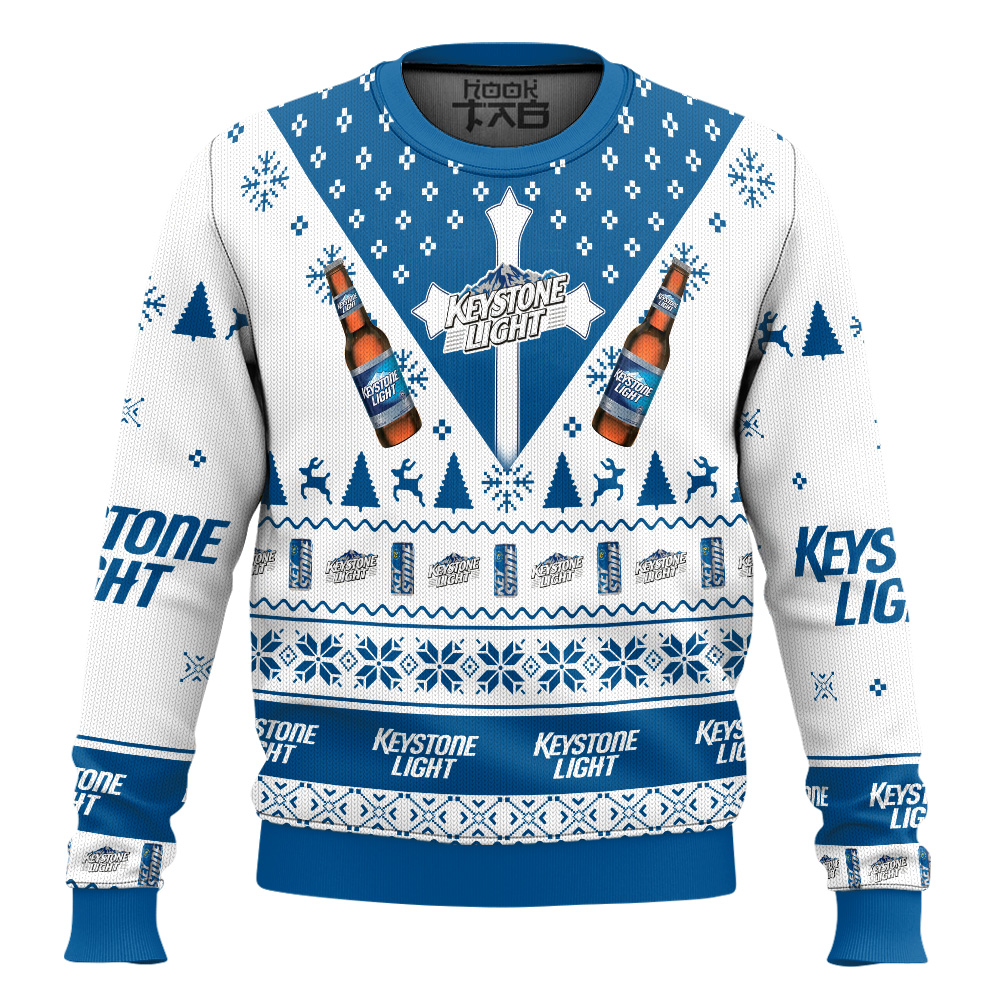 Hooktab Keystone Light Makes Me High Ugly Christmas Sweater Hooktab Keystone Light Makes Me High Ugly Christmas Sweater