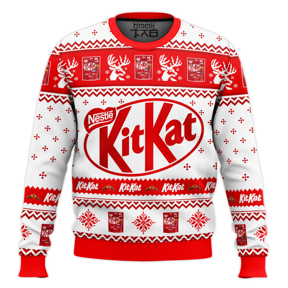 Hooktab Kit Kat Ugly Christmas Sweater Hooktab Kit Kat Ugly Christmas Sweater
