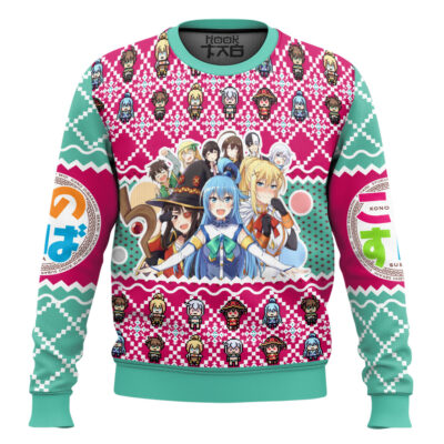 Konosuba Characters Ugly Christmas Sweater