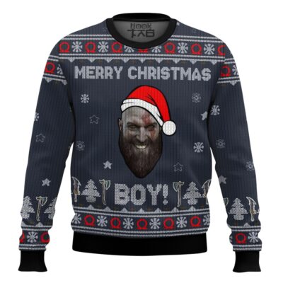 Kratos Merry Xmas Boy God Of War Ugly Christmas Sweater