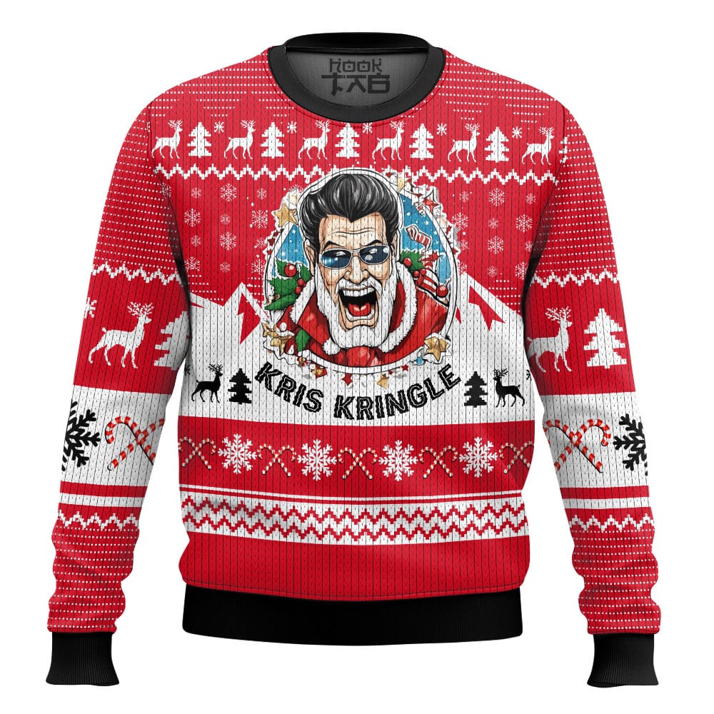 Hooktab Kris Kringle Miracle On 34th Street Ugly Christmas Sweater Hooktab Kris Kringle Miracle On 34th Street Ugly Christmas Sweater