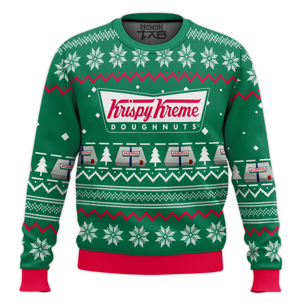 Hooktab Krispy Kreme Ugly Christmas Sweater Hooktab Krispy Kreme Ugly Christmas Sweater