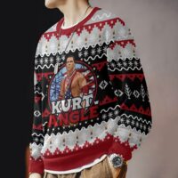 Hooktab Kurt Angle WWE Ugly Christmas Sweater
