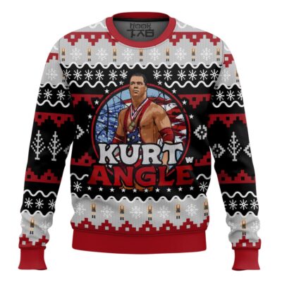 Kurt Angle WWE Ugly Christmas Sweater