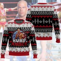 Hooktab Kurt Angle WWE Ugly Christmas Sweater