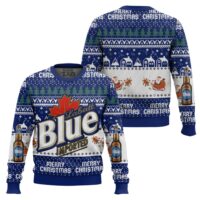 Hooktab Labatt Blue Beer Merry Christmas Ugly Christmas Sweater