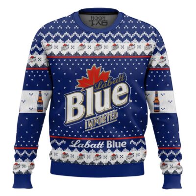 Labatt Blue Imported Beer Ugly Christmas Sweater