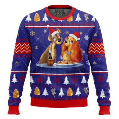 Lady And The Tramp Spaghetti Ugly Christmas Sweater