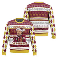Hooktab Laughing Leonardo Dicaprio Dear Santa I've Been Nice Ugly Christmas Sweater