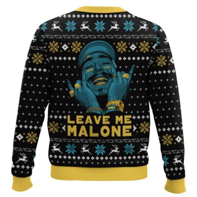 Hooktab Leave Me Malone Post Malone Ugly Christmas Sweater