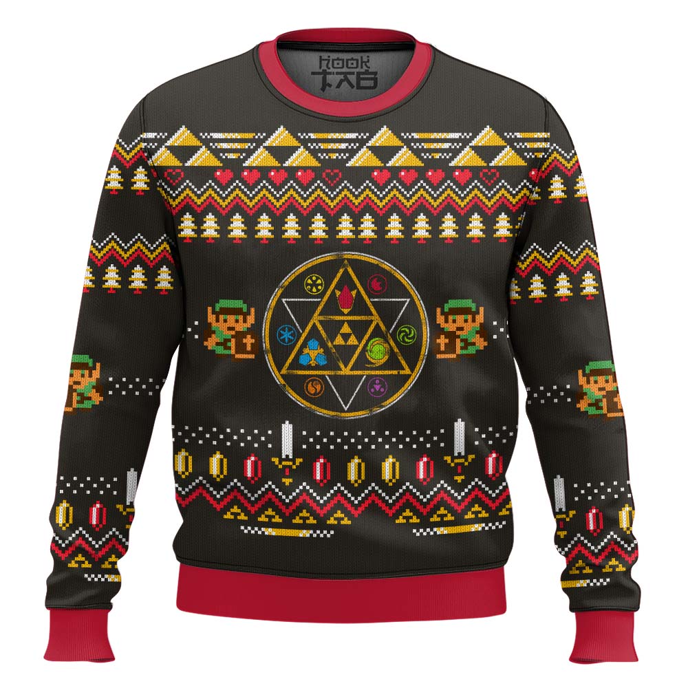 Hooktab Legend Of Zelda Rupee Ugly Christmas Sweater Hooktab Legend Of Zelda Rupee Ugly Christmas Sweater