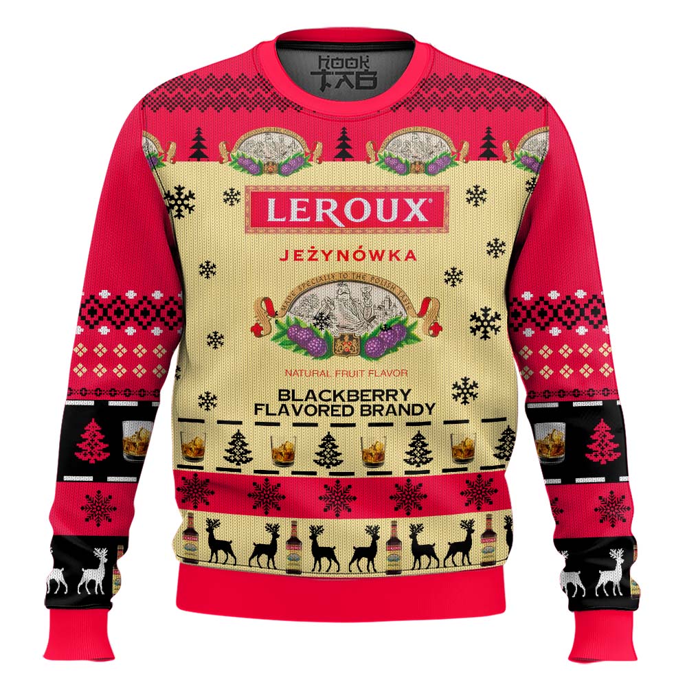 Hooktab Leroux Blackberry Brandy Ugly Christmas Sweater Hooktab Leroux Blackberry Brandy Ugly Christmas Sweater