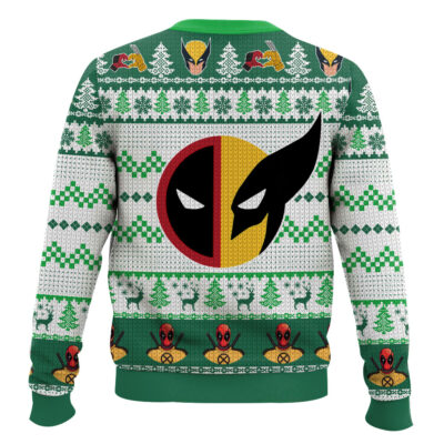 Hooktab Let’s Fxcking Go Deadpool & Wolverine – Green Ugly Christmas Sweater