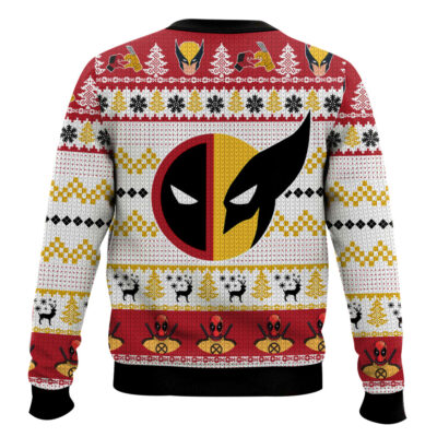 Hooktab Let’s Fxcking Go Deadpool & Wolverine – Red Ugly Christmas Sweater